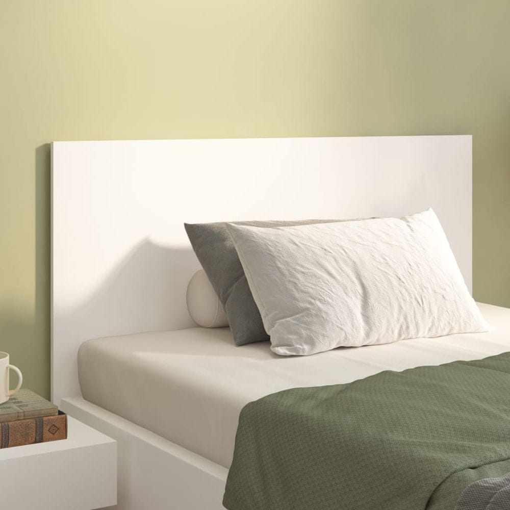 Vidaxl Čelo postele biele 120x1,5x80 cm spracované drevo